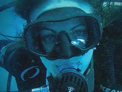 female scuba diver