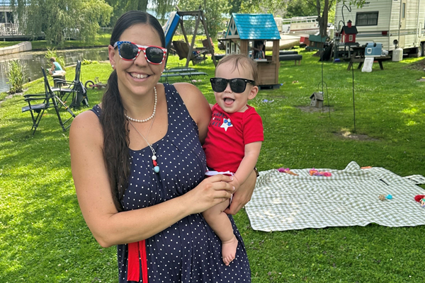 Brittany Thomas and child