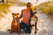 Jannez King with her dogs