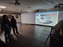 CSI Student Interest Group participants visited the Bay County Sheriffs Office and learned more about the proper use of force on the shooting simulator. 